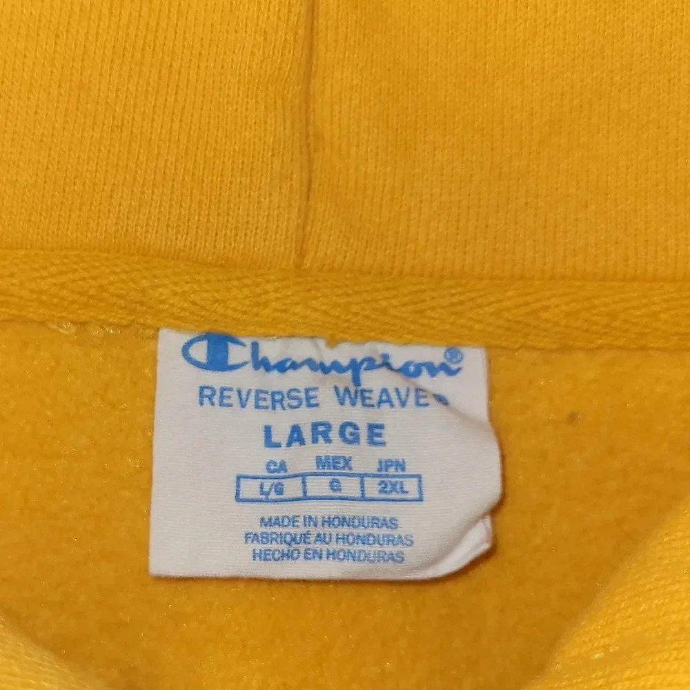 Columbia Vintage Reverse Weave Gold Hoodie large 80's 90's retro sweater LOT F10 - Picture 6 of 6